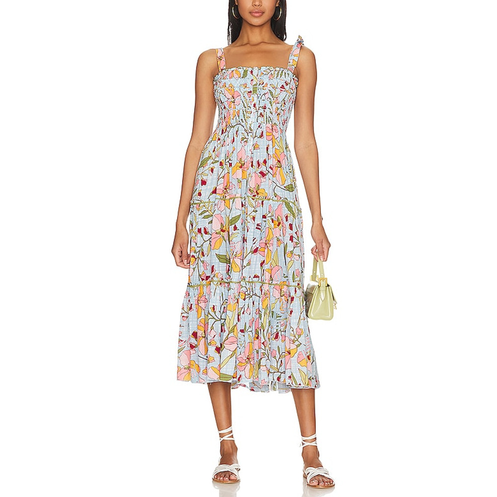 Poupette St Barth 'Triny' Blue Midi Dress Size XS